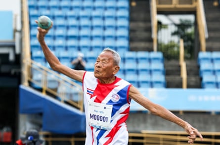 Sawang Janpram, the oldest competitor at the 2025 World Masters Games in Taipei.