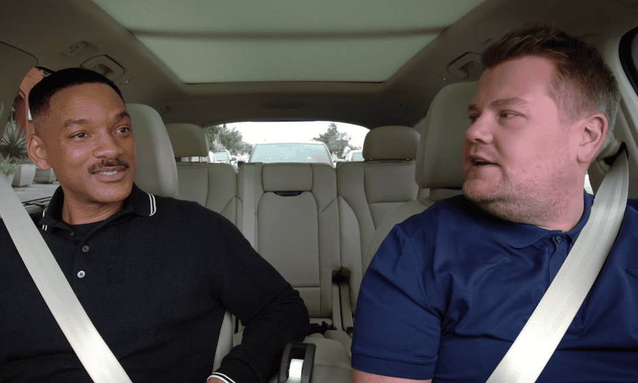 Will Smith and James Corden in Carpool Karaoke: The Series.