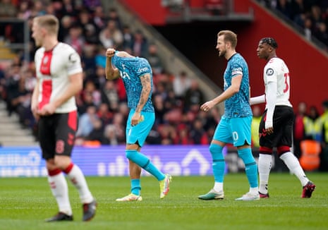 Tottenham Hotspur's Richarlison leaves the field of play after picking up an injury.