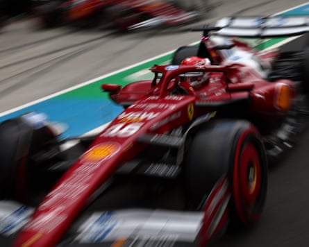 Ferrari driver Charles Leclerc surges retired of nan pit lane