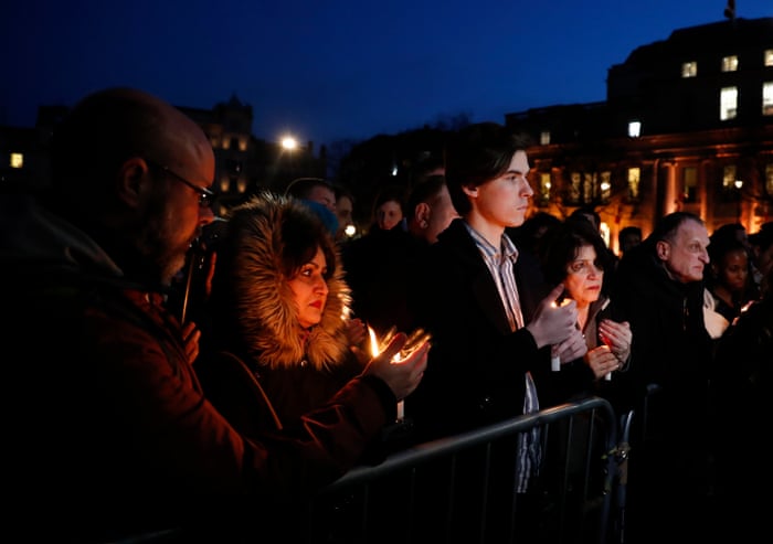 Thousands Gather For Vigil To Remember Westminster Terror Attack Victims(170323) -- LONDON, Mar. 23, 2017 (Xinhua) -- Members of the public light candles during a candlelit vigil at Trafalgar Square for the victims of the Westminster terrorist attack in London, Britain on Mar. 23, 2017. PHOTOGRAPH BY Xinhua / Barcroft Images London-T:+44 207 033 1031 E:hello@barcroftmedia.com - New York-T:+1 212 796 2458 E:hello@barcroftusa.com - New Delhi-T:+91 11 4053 2429 E:hello@barcroftindia.com www.barcroftimages.com