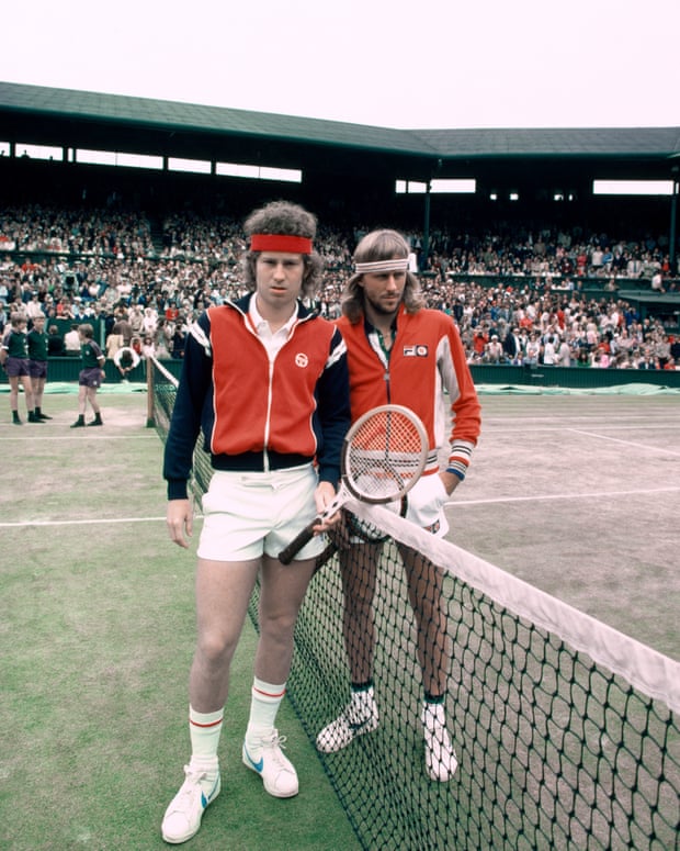 Legends: McEnroe with Björn Borg, Wimbledon final, 1980.