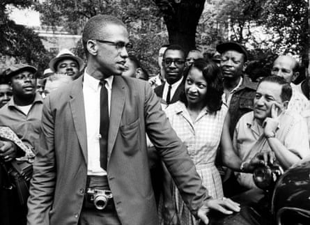Malcolm X at a civil rights demonstration in 1963.