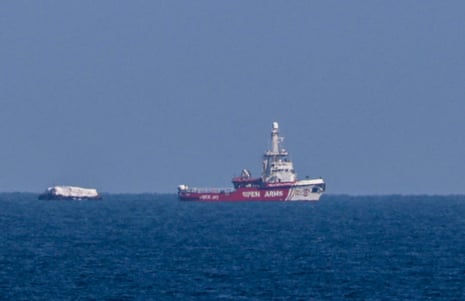 The Open Arms ship was spotted close to the coast of the Gaza Strip on Friday morning.