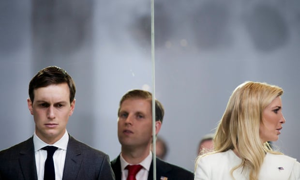 Jared Kushner and Ivanka Trump, pictured with Eric Trump, are central figures in Wolff’s book.