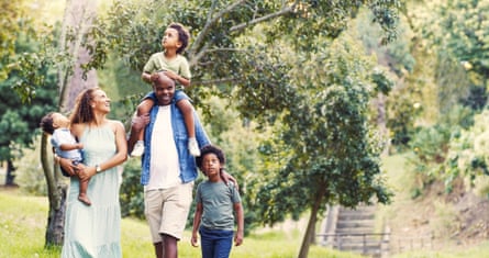 A family in a park