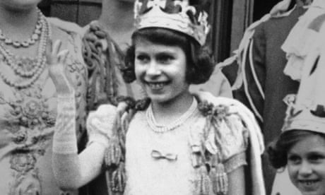 The new King of England after the coronation ceremony. He succeeded to his brother Edward VIII. There are also his wife Queen Elizabeth and their two daughters Elizabeth and Margaret.