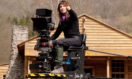 Director Susanne Bier on the set of her 2014 film Serena