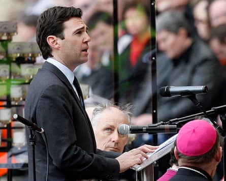 Andy Burnham giving a speech