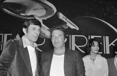 Leonard Nimoy and William Shatner attend a Paramount Studio press conference about the new Star Trek movie in Los Angeles.