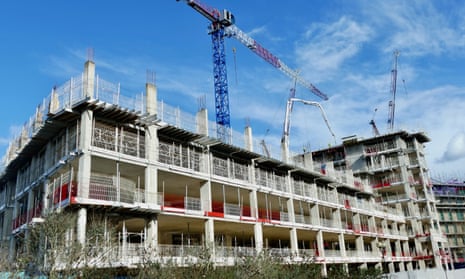 Flats under construction in Reading, Berkshire, February 2022