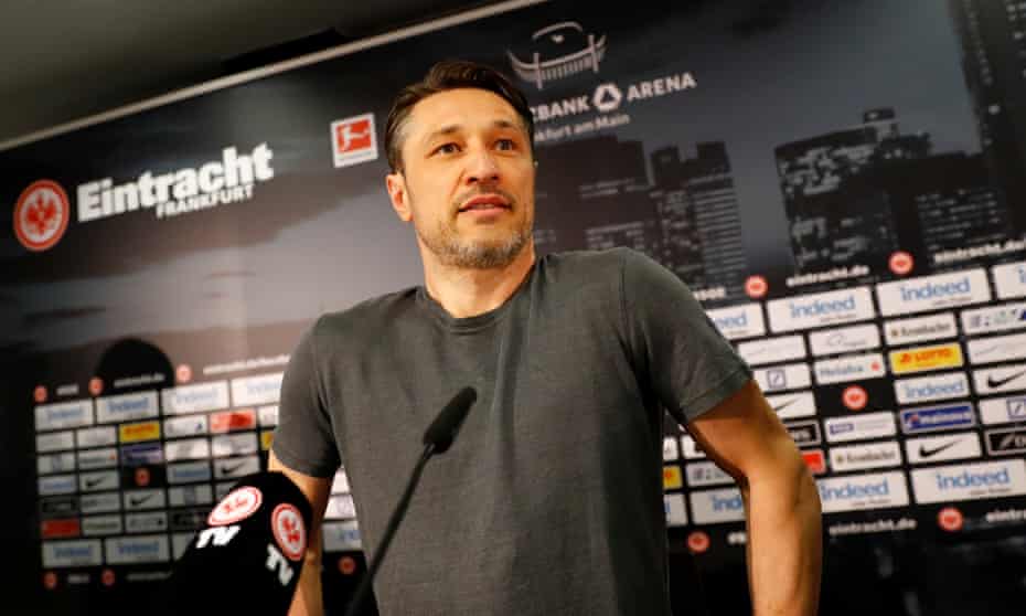 Eintracht Frankfurt coach Niko Kovac during a press conference confirming his appointment at Bayern Munich coach for next season.