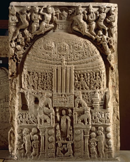 A limestone drum slab from Amaravati.
