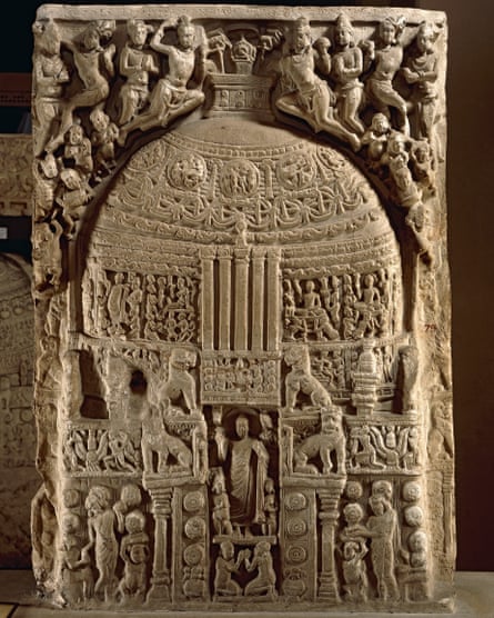 A limestone carving from Amaravati.