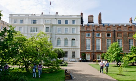 Members of the public in the gardens of Clarence House and St James’s Palace.
