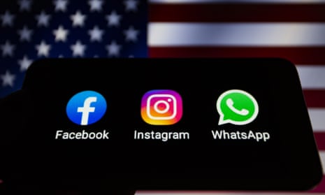 Apps Icons of Facebook, Instagram and WhatsApp on Smartphone