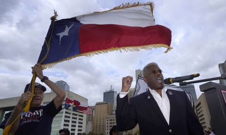 Allen West, Texas Republican party chairman, speaks at a Trump rally in Dallas on 14 November 2020. 