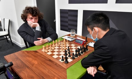 US grandmaster Hans Niemann, left, said he