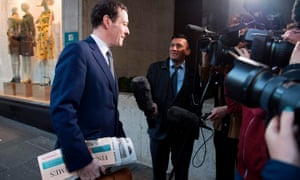 George Osborne arrives at work on his first day as editor of the Evening Standard