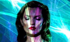 A multicoloured screenprint of Kate Moss