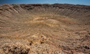 The Barringer crater, caused by a meteor, near Winslow in Arizona, US.