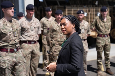 Kemi Badenoch meeting members of the 35 Engineer Regiment (EOD&S), Royal Engineers during a visit to Carver Barracks in her constituency in north west Essex.