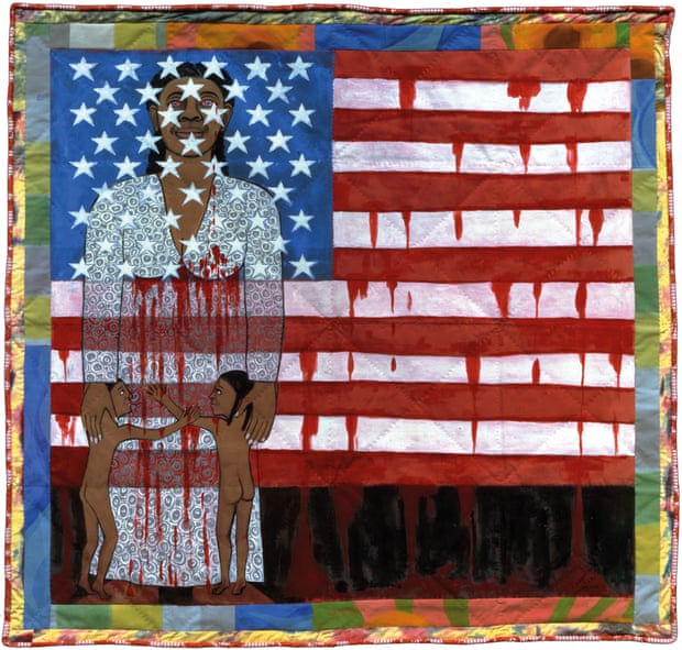 The Flag is Bleeding #2 (American Collection #6), 1997, by Faith Ringgold.