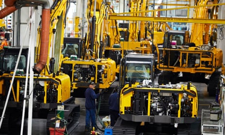The new generation excavator assembly line at JCB Heavy Products Limited in Uttoxeter, Staffordshire
