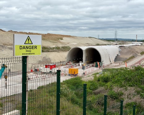 Entrance to twin-bore tunnel on construction site