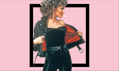  Grease Sandy Final Scene Costume Black With Jacket Top &  Leggings Belt : Clothing, Shoes & Jewelry