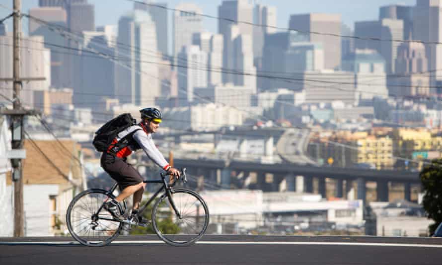 A cyclist in San Francisco. ‘Bike share is cities trying to figure out how to accommodate more people ... sustainably and affordably,’ says a spokeswoman for the program.