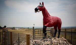 The Cold War Horse, a memorial created in honor of those who worked at the Rocky Flats Plant, stands near the site. 