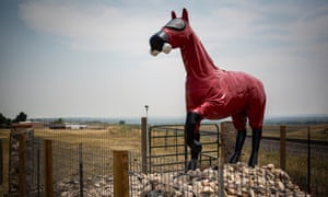The Cold War Horse, a memorial created in honor of those who worked at the Rocky Flats Plant, stands near the site.