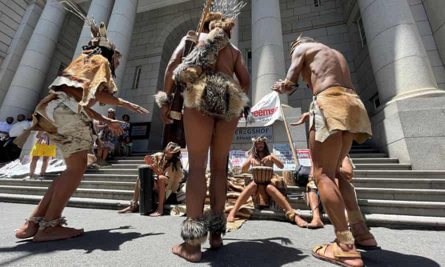 Indigenous people picket outside Cape Town court