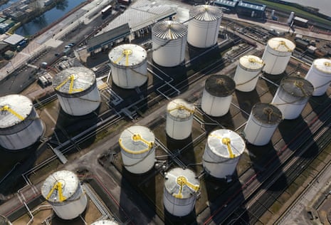 Oil, gas and fuel storage units at the Navigator Terminal in Grays, Britain 19 March.