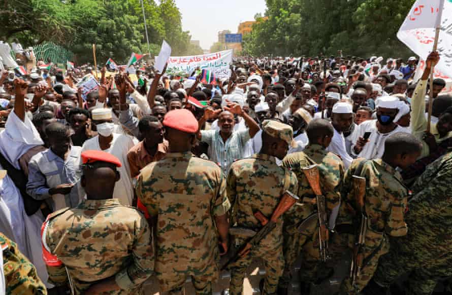 Protesters said they would remain in the streets until the transitional government was dissolved.