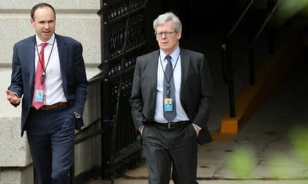 The White House legal counsel, Emmet Flood, right, called the Mueller report ‘part ‘truth commission’ report and part law school exam paper’.