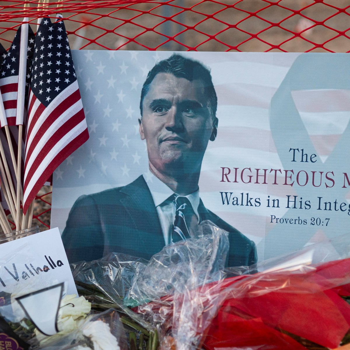 Man arrested for allegedly vandalizing Charlie Kirk memorial in Arizona | Charlie Kirk shooting | The Guardian