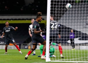 Brentford's Ivan Toney scores a goal which is later disallowed