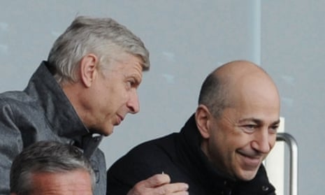 Ivan Gazidis, Arsenal’s chief executive, right, said he regretted the divisions between the club and its fanbase last season, which included the debate around the future of the manager, Arsène Wenger, left.