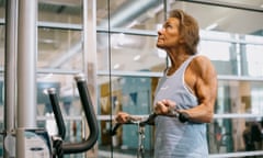 Marlene Flowers works out on a machine at her local gym.