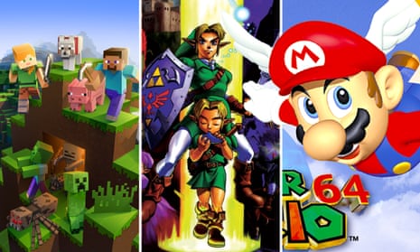 Minecraft, The Legend of Zelda: Ocarina of Time and Mario 64