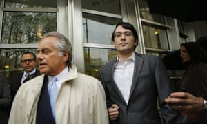 Martin Shkreli exits federal court with his attorney Benjamin Brafman on Tuesday.