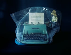 Ransom note and typewriter
