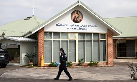The Assyrian Christ the Good Shepherd church in Wakeley, after the Sydney church stabbing in which Bishop Mar Mari Emmanuel was allegedly attacked