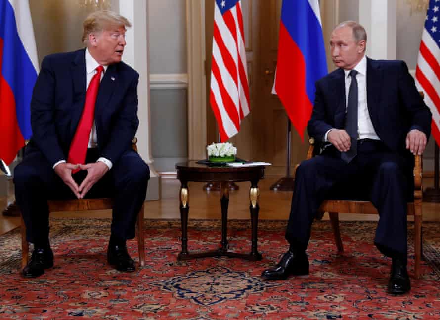 Trump meets Vladimir Putin in Helsinki, last July.