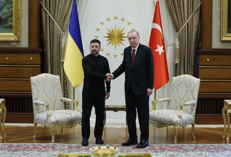 The Ukrainian and Turkish presidents together in Ankara.