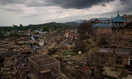Dozens of houses are seen vandalised and burnt after ethnic clashes and rioting in India’s Manipur state