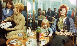 Angie Bowie, Zowie Bowie (now Duncan Jones) and David Bowie in Amsterdam, 1974.