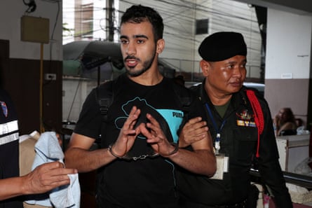 Hakeem al-Araibi is led into a court in Bangkok on 11 December.